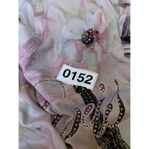 Jostar Y2K Paris Rhinestone Shirt Women's Large Vintage Stretch Tunic - Picture 5 of 5